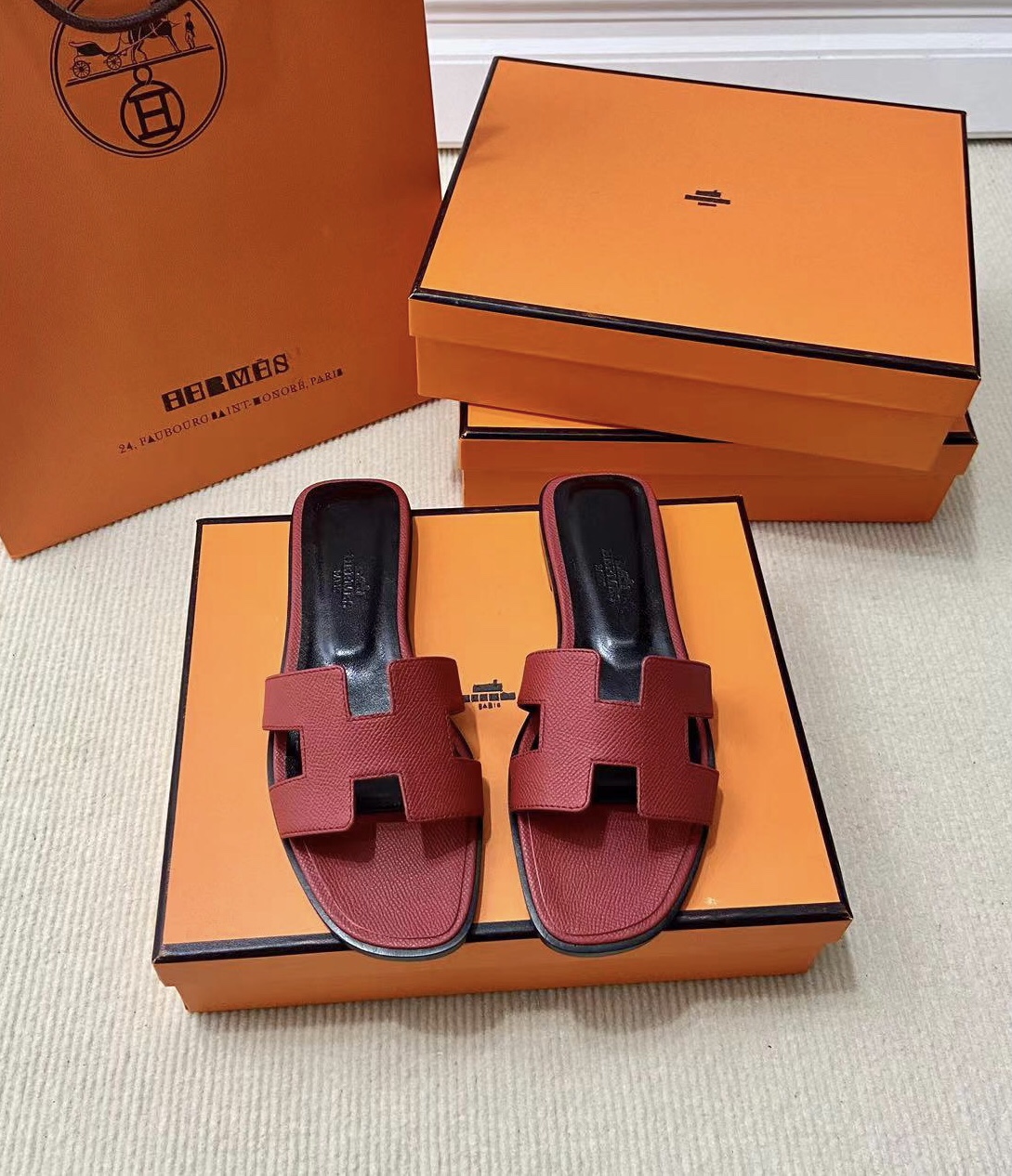 에르메스 올수공 오란 슬리퍼 샌들 앱송 93